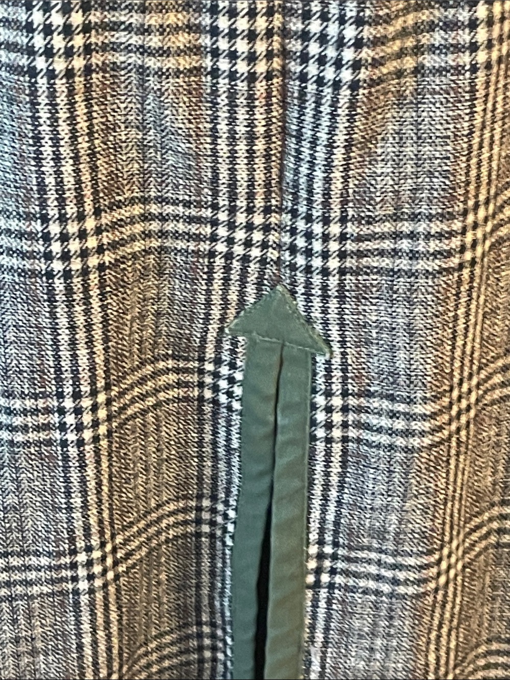 Olive Green Plaid Panel Midi Skirt - VINTAGE AMERI - Picture 9 of 9